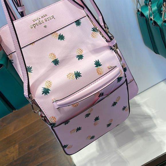 Kate Spade Staci Square Pineapple Crossbody Pink Multi - Picture 8 of 16